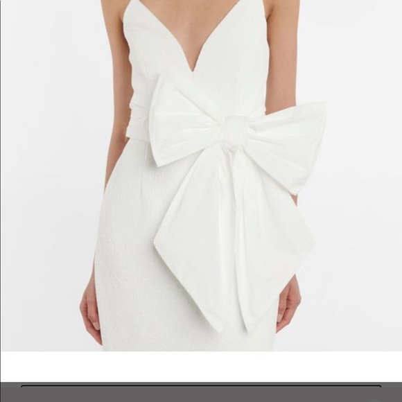 Rebecca Vallance Bridal Genevieve Bow-trimmed Crepe Dress Size 4 - Picture 4 of 6